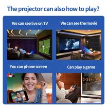 Cy300白色便攜式投影機,支援1080p室內和室外投影,適用於家庭電影院和辦公室