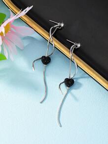 Various Styles 1pair Women's Gorgeous Heart Shaped Spiral & S Design Multicolor Rhinestone Waterdrop Earrings Valentines,Mom,Mother,Mother's Day,Gift