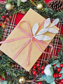 1 件/3 件/6 件/12 件人造闪光植物带叶，可爱人造花圣诞树装饰饰品，适用于客厅和卧室花瓶插花、婚礼、派对、家居装饰、书桌装饰。万圣节装饰、感恩节圣诞节用品、家居装饰、餐桌装饰、圣诞装饰 - 銀色 - 查看 8