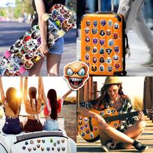 50入組恐怖鬼臉部塗鴉貼紙,骷髏頭萬聖節貼紙筆記本電腦,手機外殼,行李裝飾用品