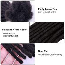 Extensiones De Rastas De 6 Pulgadas/8 Pulgadas/10 Pulgadas/12 Pulgadas, 10 Hebras De 0,6 Cm De Ancho, Extensiones De Rastas Loc, Rastas Sintéticas De Ganchillo, Moda Para El Cabello, Reggae, Hip-hop, Sintético, Estilo Afro Rizado, Extensiones De Cabello Trenzado Negro Natural Para Hombres/mujeres, Vida Diaria - Negro - Ver 5