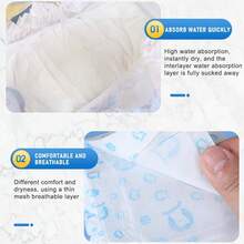 12 Count/Bag Disposable Male Dog Diaper Wraps, Wider Doggie Pet Diapers, Super Absorbent, Leak-Proof Fit, Excitable Urination, Incontinence(Random Pattern) - Blue - View 4