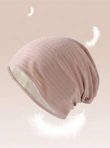 1pc Pink Ladies Single Layer Head Wrap Sleep Cap, Great For Sleeping - Pink - View 1