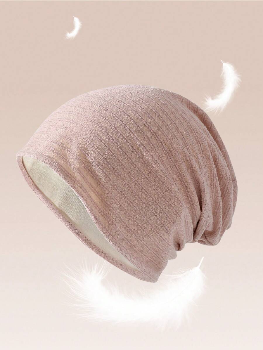 1pc Pink Ladies Single Layer Head Wrap Sleep Cap, Great For Sleeping - Pink - View 1