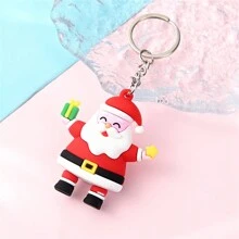 1入可愛的pvc聖誕鑰匙扣,附有聖誕老人/雪人/馴鹿形矽膠娃娃,可用於車輛或背包裝飾,派對禮品或小禮物 - 彩色 - 查看 9