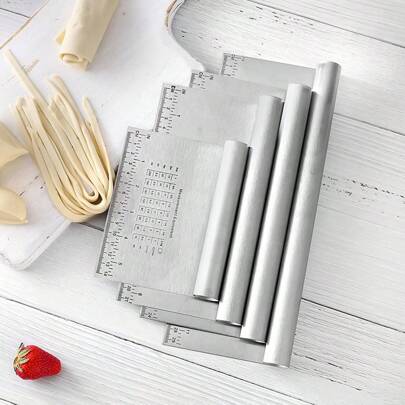 Stainless Steel Noodle Cutter With Scale And Scraper, Suitable For Cutting Noodles, Steamed Buns, And Other Foods, Available In Sizes Of 6in, 9in, 10in, 12in. Suitable For Manual Noodle Making And Baking.