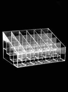 1pc Plastic Transparent 24 Grids Acrylic Lipstick Holder Storage Box For Makeup Cosmetics Eyebrow Pencil Eyelash Pencil Packaging Case Container Display Rack, Room, Bathroom, House, Pink Room, Living Travel Stuff, Gift Bag, Gifts For Mom, Dad, Men, Friends, Teacher, Birthday, Wedding, Desk, Shelves, Accessories, Gift Boxes, Funny Gift, Storage Bag, Makeup Bag, Toiletry Bag, Desk Organiser, Cosmetic Bag, Makeup Pouch, Jewellery Box, Pouch, Makeup Brush Holder, Brush Holder, Perfume Organiser, Pouch Bag,Gifts For Women,Christmas Gifts,Gift Ideas For Women - Clear - View 2