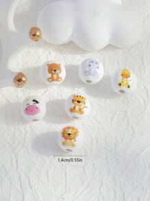 DIY Tay Được Sơn Bằng gỗ Thú vật Hạt ( con hổ , Cá mập , Con voi , Con khỉ ) Ngẫu nhiên Phong cách , có thể sử dụng Đối với Vòng tay , Dây chuyền , Và Dệt Phụ kiện - Nhiều màu - Xem 3