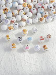 DIY Tay Được Sơn Bằng gỗ Thú vật Hạt ( con hổ , Cá mập , Con voi , Con khỉ ) Ngẫu nhiên Phong cách , có thể sử dụng Đối với Vòng tay , Dây chuyền , Và Dệt Phụ kiện - Nhiều màu - Xem 1