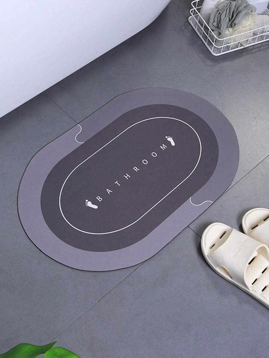 橢圓形浴室晶鑽絨面地墊,廁所門口地墊,浴室、廁所防滑浴墊