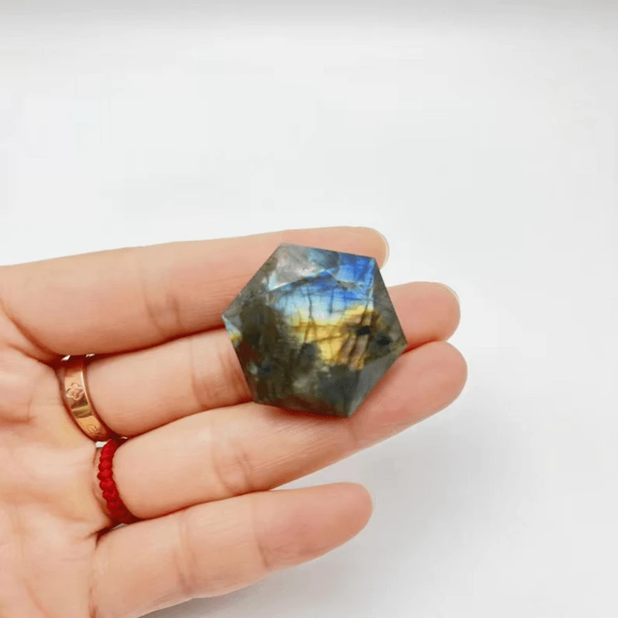 Natural Polished Labradorite Raw Stone Minimalist Style Pendant Pendulum Energy Stone - Natural labradorite raw stone polished star simple jewelry - View 1