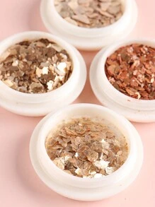 4 hộp vỏ sò lát tăng cường móng tay tự nhiên thiết kế vỏ sò gợn sóng kim sa bất đối xứng trang trí móng tay phụ kiện làm móng mặt dây chuyền móng tay tự làm đá quý móng tay vật dụng làm móng - Màu be - Xem 7