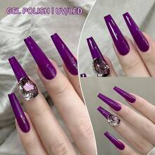 XEIJAYI 1pc Long-Lasting Purple Gel Nail Polish UV/LED Soak Off Gel Nail Polish For Nail Art DIY Salon Home Holiday Gift For Women - 紫羅蘭色 - 查看 2