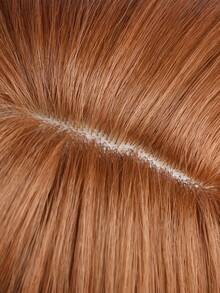 時尚女性長捲合成纖維頭套假髮,配有空氣瀏海,棕色,26英寸,適合日常穿著