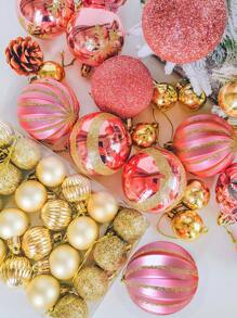 44 cái/bộ Giáng sinh Vật trang trí Bộ , Vàng hồng Creative Được Sơn Giáng sinh Trái bóng Buổi tiệc Cây thông noel Treo Trái bóng Vật rủ xuống , Cây thông noel Đồ trang trí , Hoàn hảo Đối với Ngày lễ Các bữa tiệc , Vòng hoa Và Cây thông Noel - Nhiều màu - Xem 3