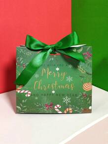 4pcs Christmas Gift Bags, Printed Pattern Decorated Party Favor Bag - Green - View 1
