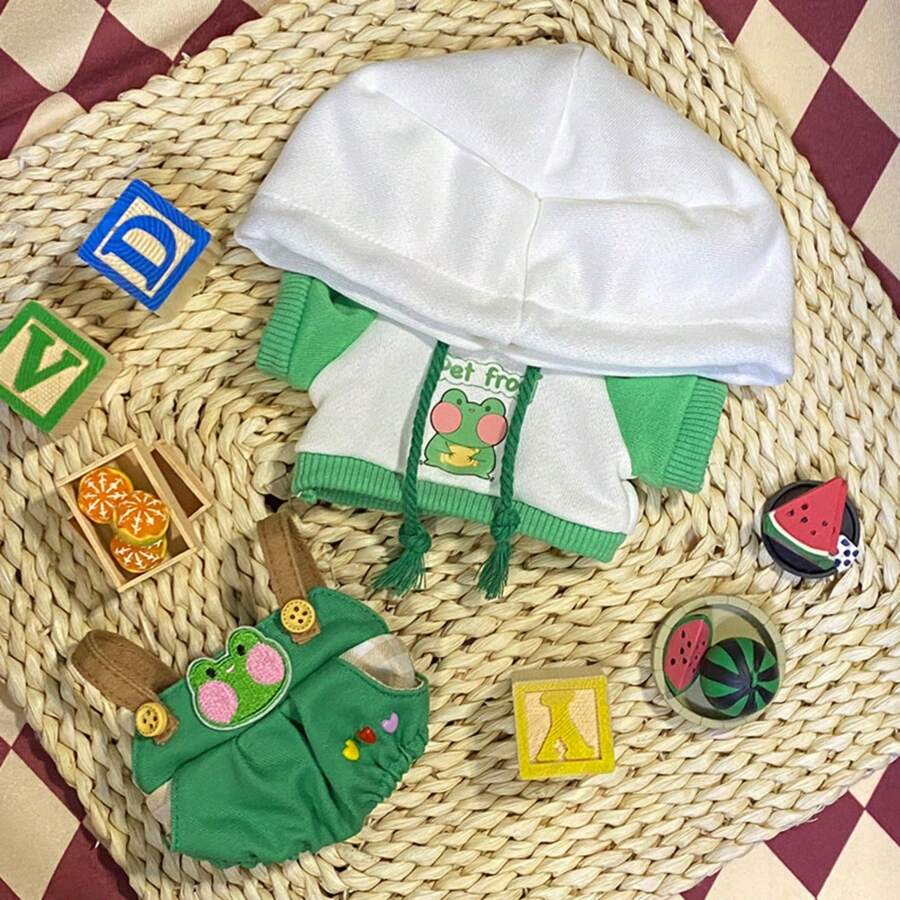 (玩偶不包含)運動衫適用於20cm填充的羊玩偶服裝套裝 - 綠色 - 查看 1