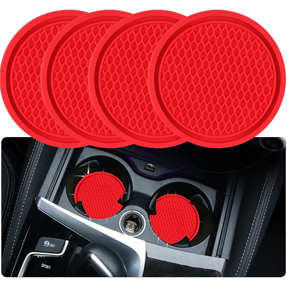 4pcs/set Red Car Cup Holder Coasters SHEIN USA
