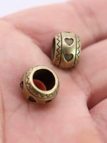 30pcs Hợp kim Hình trái tim Lớn Lỗ Hạt Đối với DIY Làm vòng tay - Đồng - Xem 6