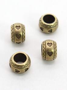 30pcs Hợp kim Hình trái tim Lớn Lỗ Hạt Đối với DIY Làm vòng tay - Đồng - Xem 5