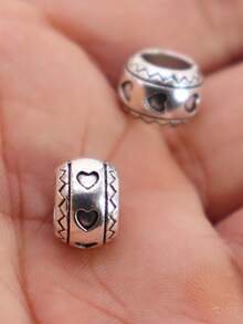 30pcs Hợp kim Hình trái tim Lớn Lỗ Hạt Đối với DIY Làm vòng tay - Đồng - Xem 10