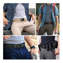 Lecute Military Tactical Belt Heavy Duty Police Adjustable Unisex Strap Camping Camping - Army Green - View 5