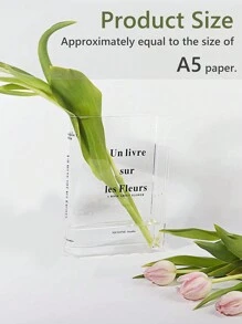 1pc 透明北欧书本装饰花瓶 INS风格客厅房间水培插花花瓶欧式玄关装饰