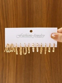 6對水母珠裝飾耳環 - 金色 - 查看 2