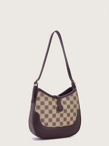 DK DKMG 1個女士格子紋斜挎包