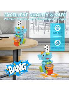 1pc Electric 360 Degree Rotating Floating Spray Ball Elephant Toy With Cool Music, Light And Drumming Effects, Some Parts Sent Randomly,Back To School - Cadet Blue - View 5