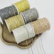 DIY首飾類1.5mm閃閃發光美甲小鏈條,時尚配件懸掛鏈條適用於項鍊,手鍊,和其他首飾類使