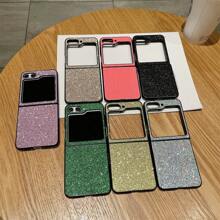 1pc Yellow Silicone Folding Phone Case Compatible With Samsung - Yellow - View 2