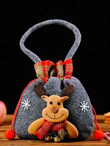 1個聖誕節裝飾小禮物袋,聖誕夜蘋果包裝盒,手提袋,糖果罐,聖誕果袋