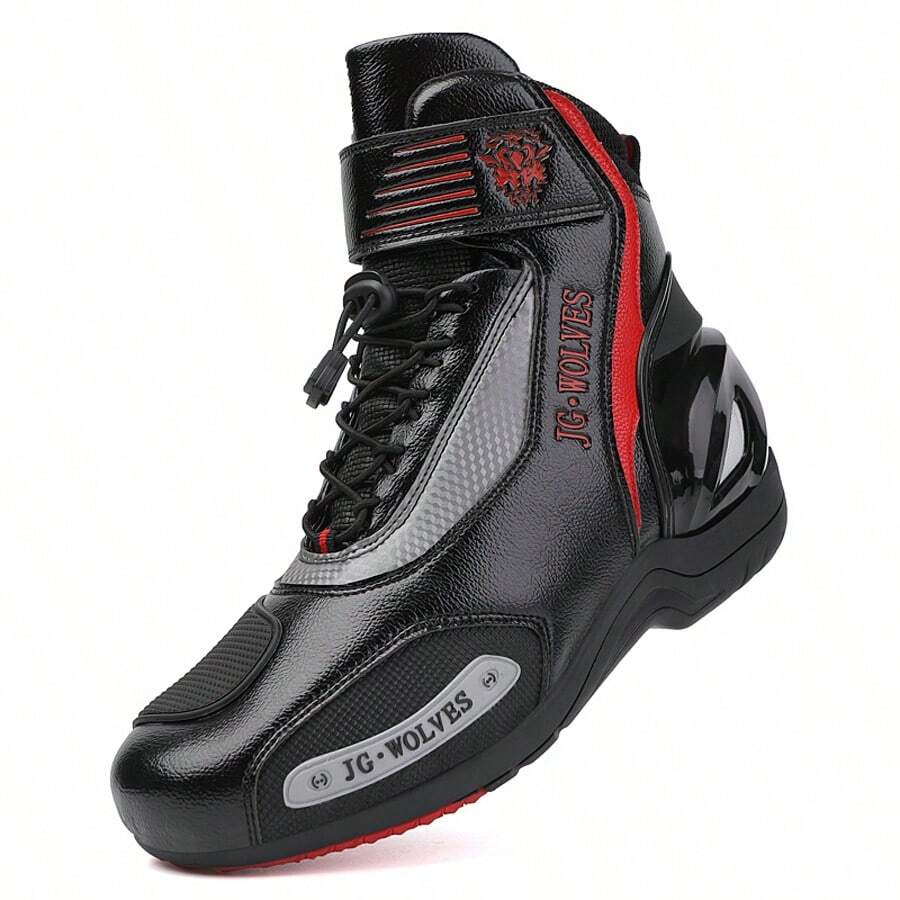 Men's Winter Motorcycle Riding Boots, Sports Boots, Black Anti