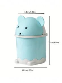 1pc Cartoon Covered Mini Desktop Trash Can,Room,Home,Bedroom,Bathroom,House,Pink Room,Living Room Decor,Travel Stuff,Gift Bag,Gifts For Mom,Dad,Men,Friends,Teacher,Birthday,Wedding,Desk,Shelves,Accessories,Gift Boxes,Funny Gift,Storage - Pink - View 6