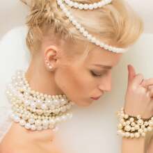 8pcs Stainless Steel Pearl Stud Earrings Set, Suitable For Daily Wear - White - View 4