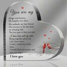 紀念日,婚禮,情人節禮物給她,妻子,丈夫,女友,男友。亮紅色辦公室裝飾用心形雕刻車模,由亞克力材料製成