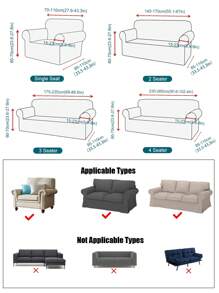 1 Miếng Màu Khaki Đàn hồi Polyester Chất xơ Bọc ghế sofa , Với Chống trượt Bọt Dải Có thể tháo rời Sofa Đồ nội thất Người bảo vệ - Màu Khaki - Xem 6