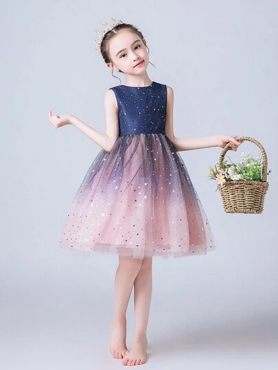 女孩子的星空裙,生日派對舞會晚禮服,蓬蓬裙設計