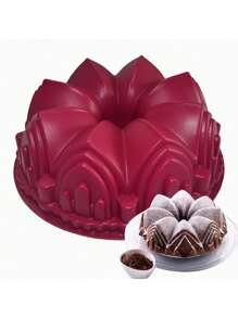 1入組創意城堡和皇冠造型蛋糕模,適用於diy蛋糕和甜點,矽膠廚房烘焙模具,家庭聚會和派對用品