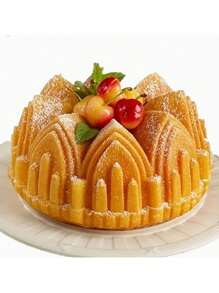 1入組創意城堡和皇冠造型蛋糕模,適用於diy蛋糕和甜點,矽膠廚房烘焙模具,家庭聚會和派對用品