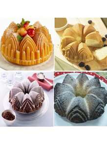 1入組創意城堡和皇冠造型蛋糕模,適用於diy蛋糕和甜點,矽膠廚房烘焙模具,家庭聚會和派對用品