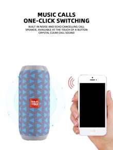 212a Fabric Material Waterproof & Portable Wireless Outdoor Speaker With Tf Card Slot And Hanging Rope, With Heavy Bass Performance - Baby Blue - View 2