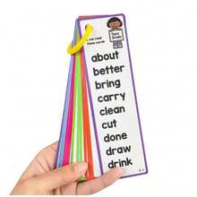 16pcs High Frequency English Vocabulary Flashcards For Children, Includes 1pc Random Color Bookmark Ring