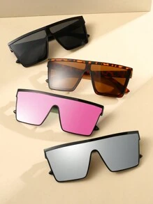4pcs/Set Large Frame Square Fashionable Fashion Glasses - Multicolor - View 2