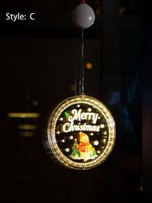 1入組led聖誕節吸盤燈,適用於窗戶/牆壁裝飾,聖誕畫設計,聖誕節形狀裝飾燈