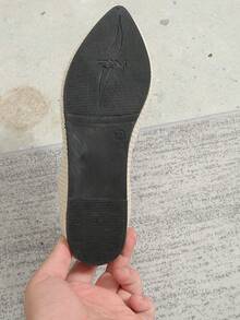 白色針織尖頭平底鞋 - 白色 - 查看 6