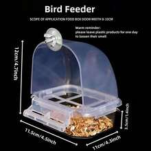 1pc Automatic Feeder Drawer-style Anti-spill Bird Food Box For Parrots And Other Birds - White - View 9