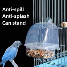 1pc Automatic Feeder Drawer-style Anti-spill Bird Food Box For Parrots And Other Birds - White - View 5