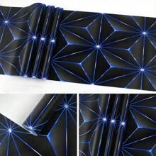 1 Roll 3d Sci-fi Style Sparkling Wallpaper,perfect Illumination For Gaming Room,ktv,cinema,moisture-resistant Pvc Wall Sticker For Home Decor - Blue - View 7